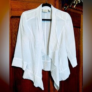 Chicos 1 White Draped Cardigan